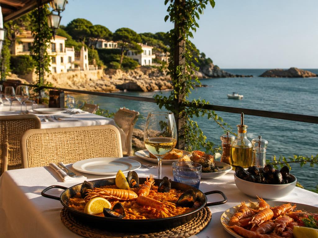 Terrassa de restaurant davant del mar a la Costa Brava